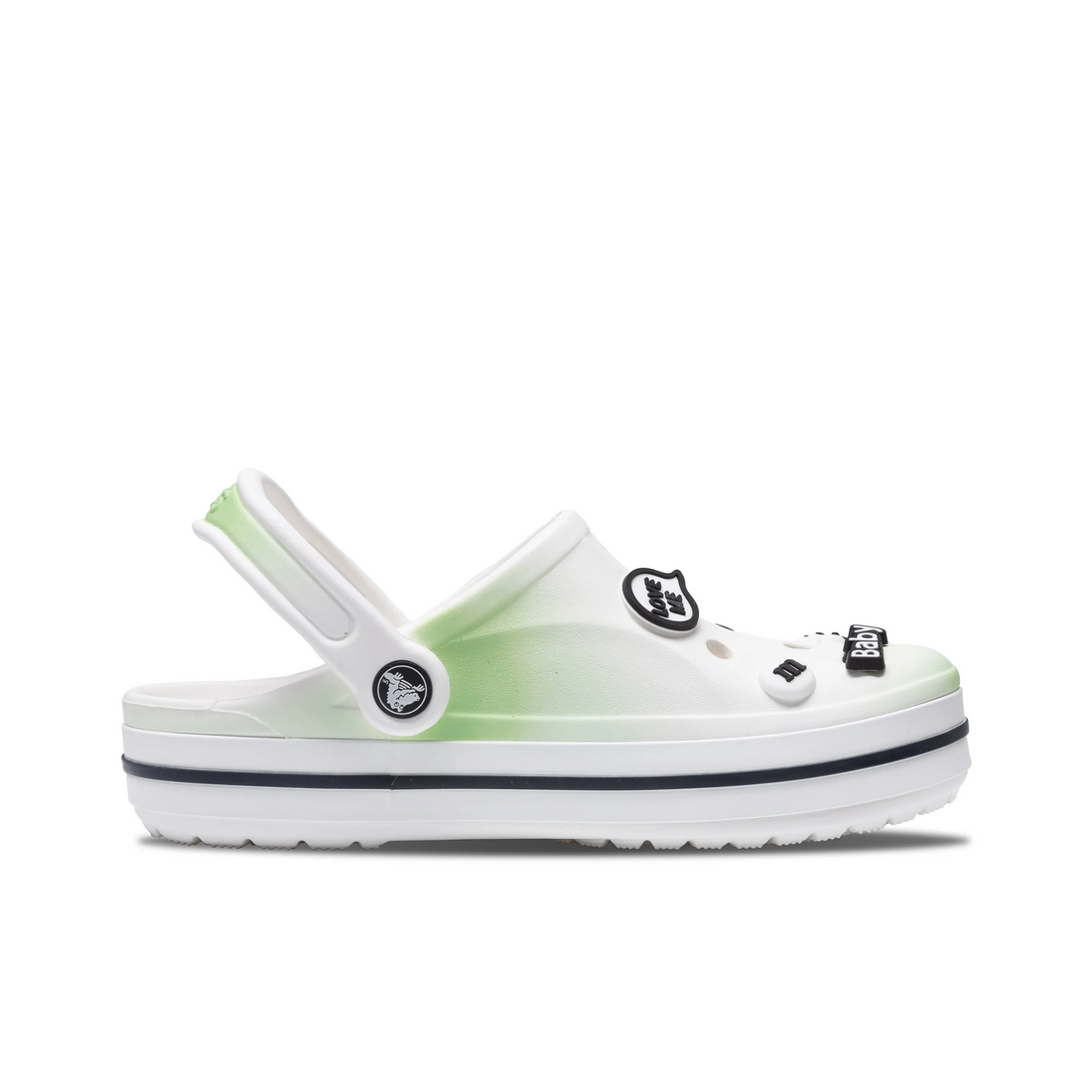 Custom Crocs White Black Green Panda Bamboo Cartoon