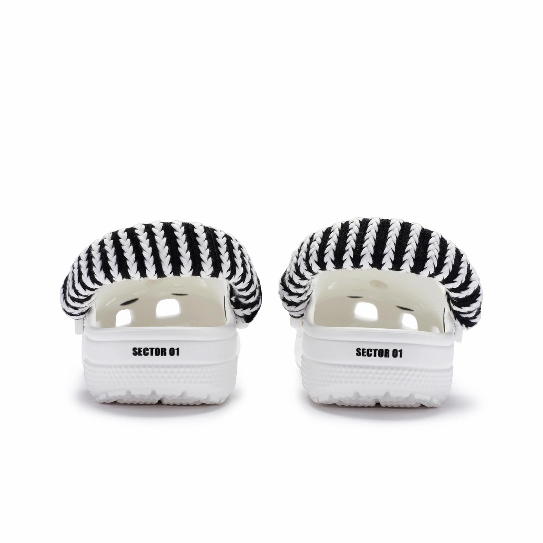 Custom Crocs Black White Clouds