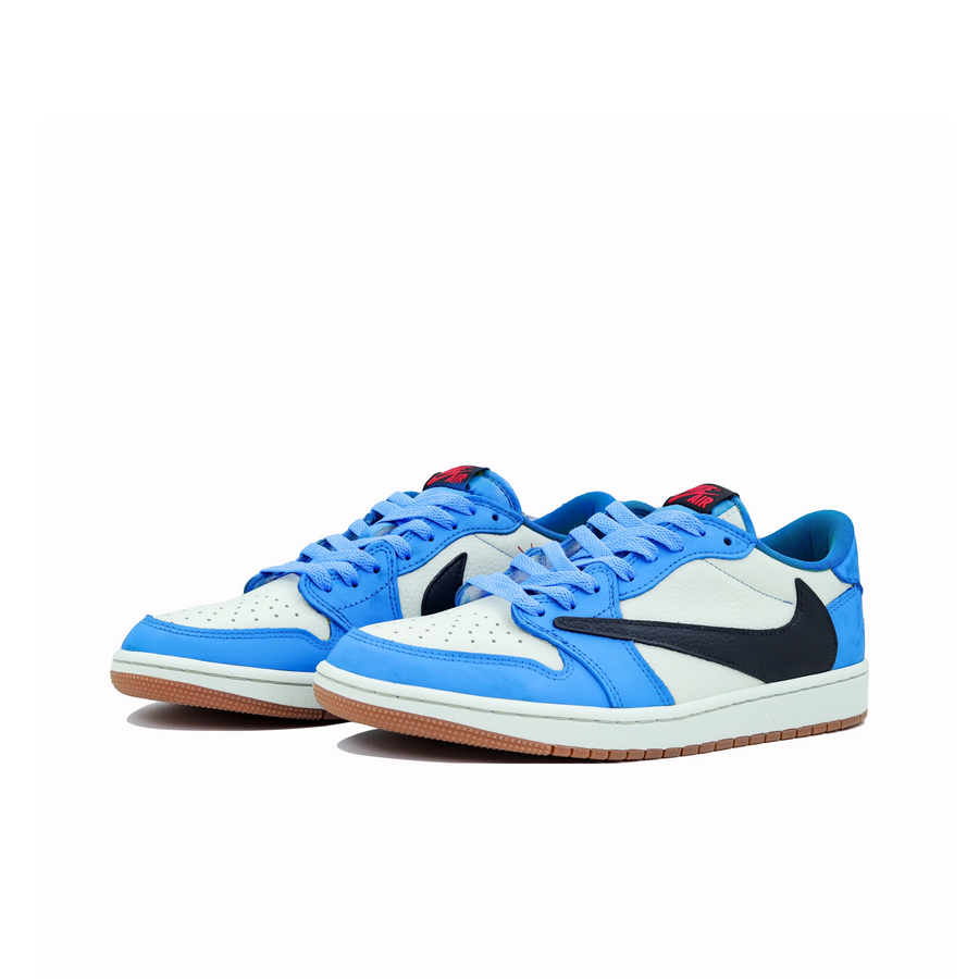 Travis Scott Jordan 1 Custom Jordans White Blue Black