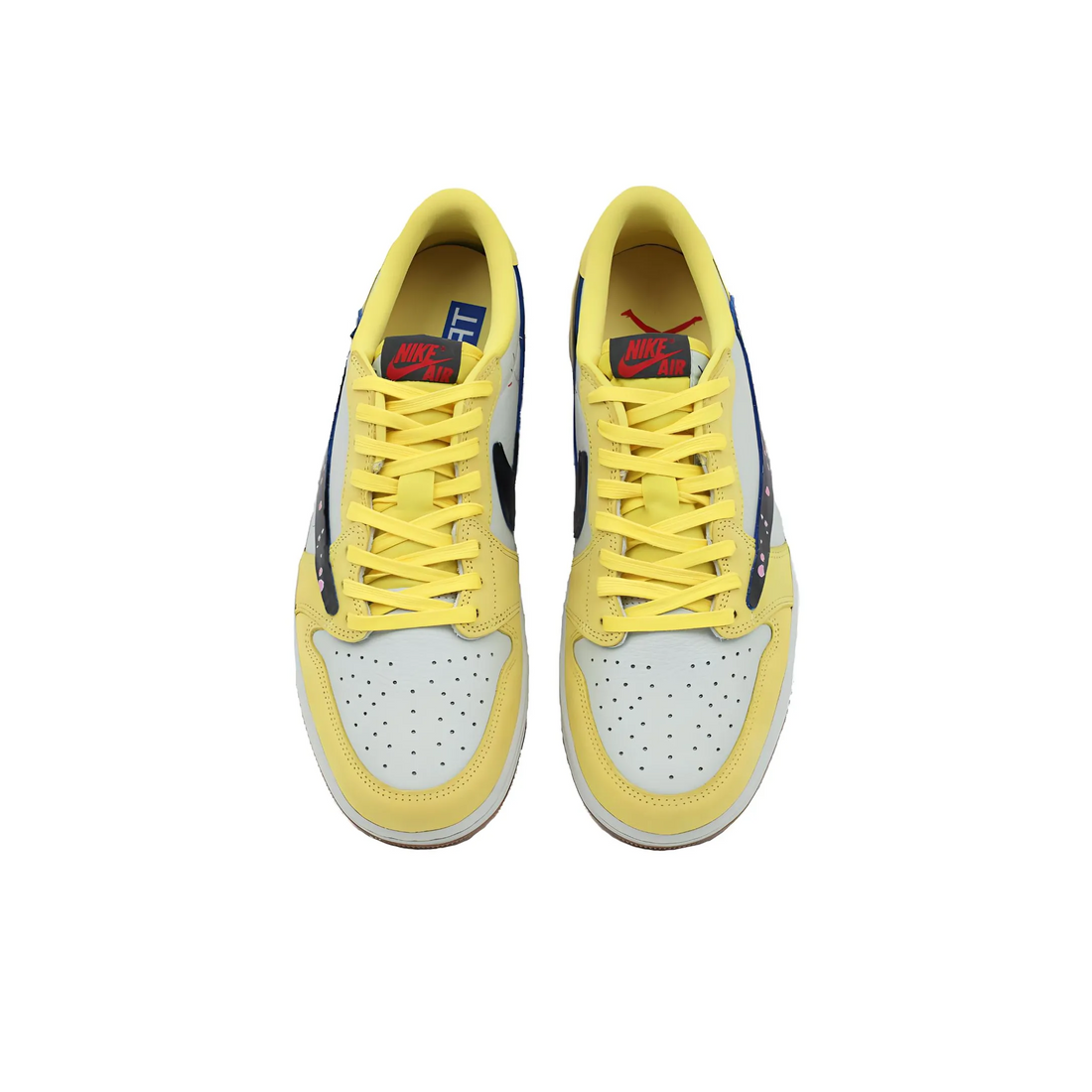 Travis Scott Jordan 1 Custom Jordans Lemon Yellow White Black