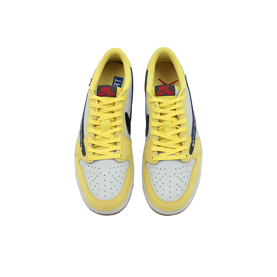 Travis Scott Jordan 1 Custom Jordans Lemon Yellow White Black