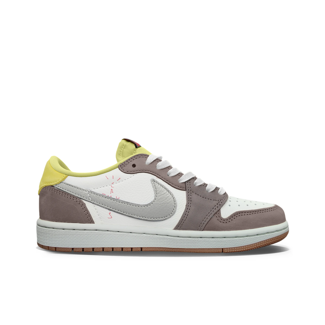 Travis Scott Jordan 1 Custom Jordans White Brown Grey