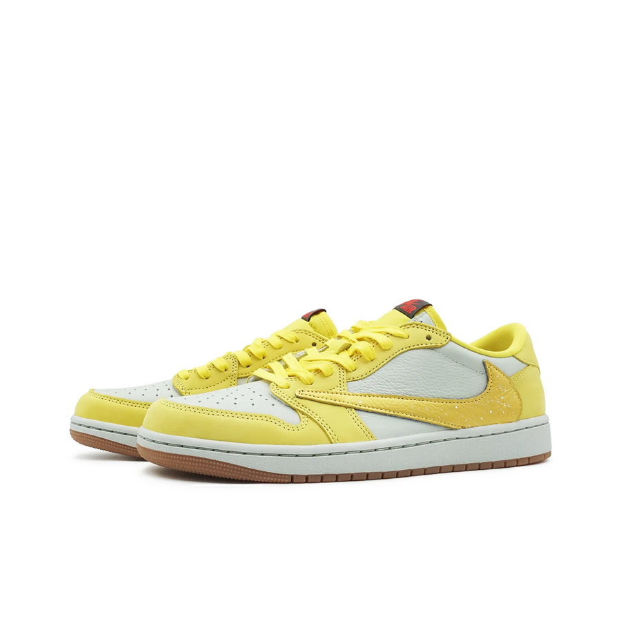 Travis Scott Jordan 1 Custom Jordans Lemon Yellow White