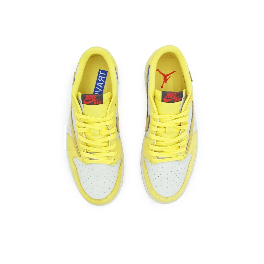 Travis Scott Jordan 1 Custom Jordans Lemon Yellow White