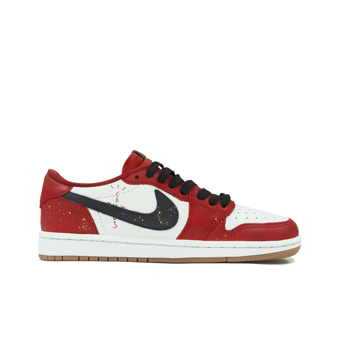 Travis Scott Jordan 1 Custom Jordans Red White Black Golden Clouds The Monkey King