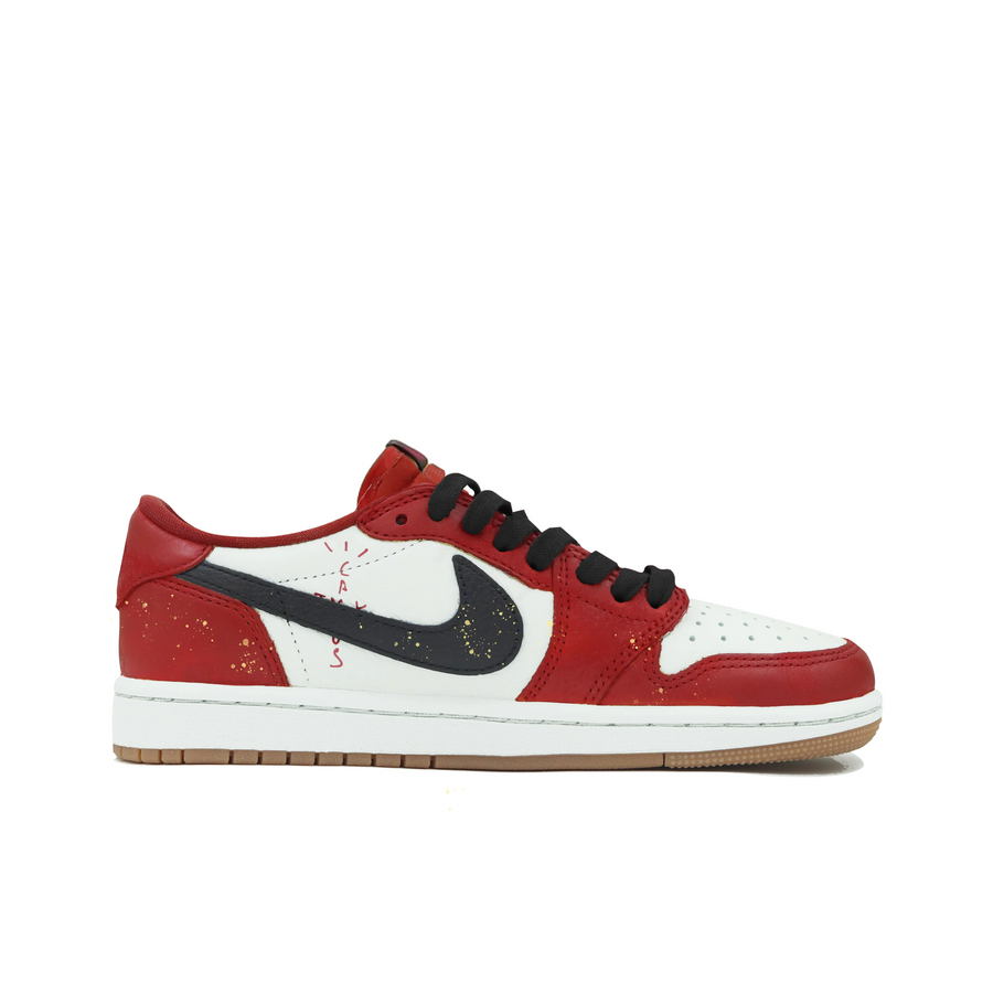 Travis Scott Jordan 1 Custom Jordans Red White Black Golden Clouds The Monkey King