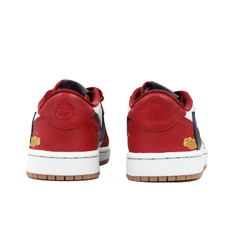 Travis Scott Jordan 1 Custom Jordans Red White Black Golden Clouds The Monkey King