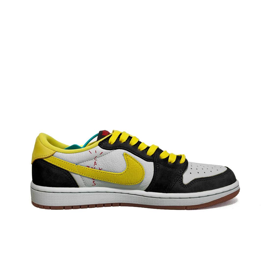 Travis Scott Jordan 1 Custom Jordans Black White Yellow