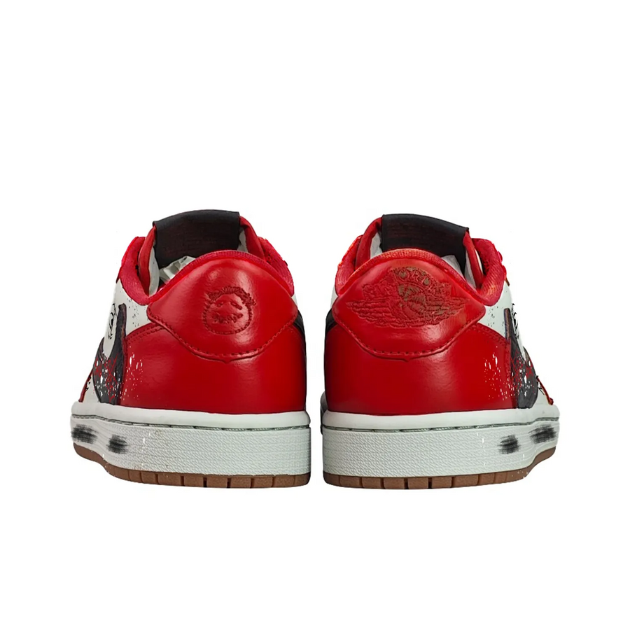 Travis Scott Jordan 1 Custom Jordans Red Black Spider Graffiti