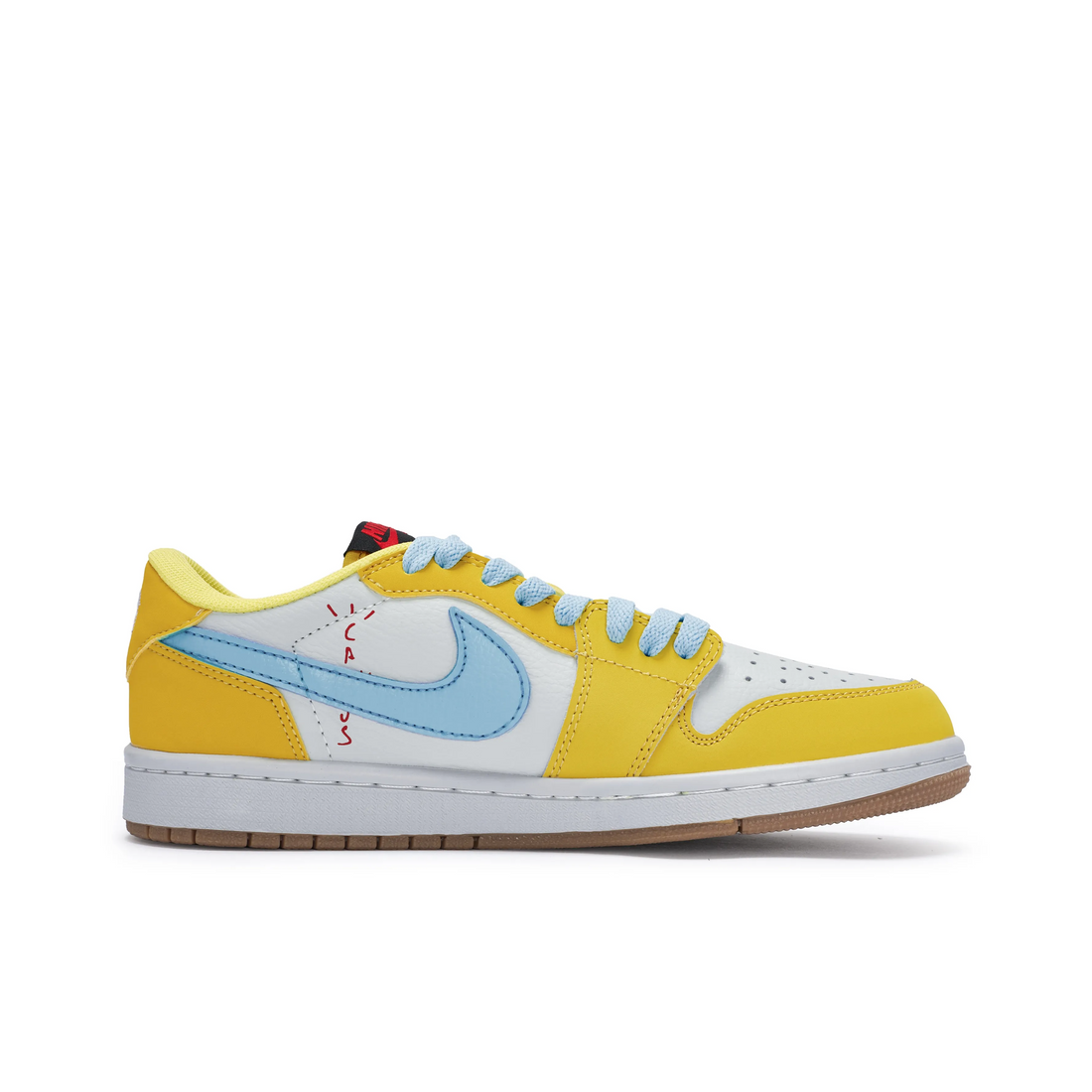 Travis Scott Jordan 1 Custom Jordans Yellow White Bule