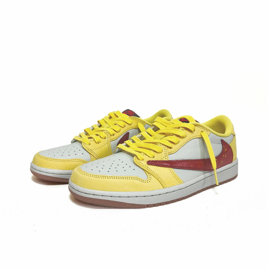 Travis Scott Jordan 1 Custom Jordans Yellow Red White