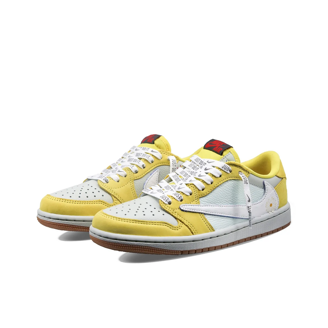 Travis Scott Jordan 1 Custom Jordans Yellow White Low