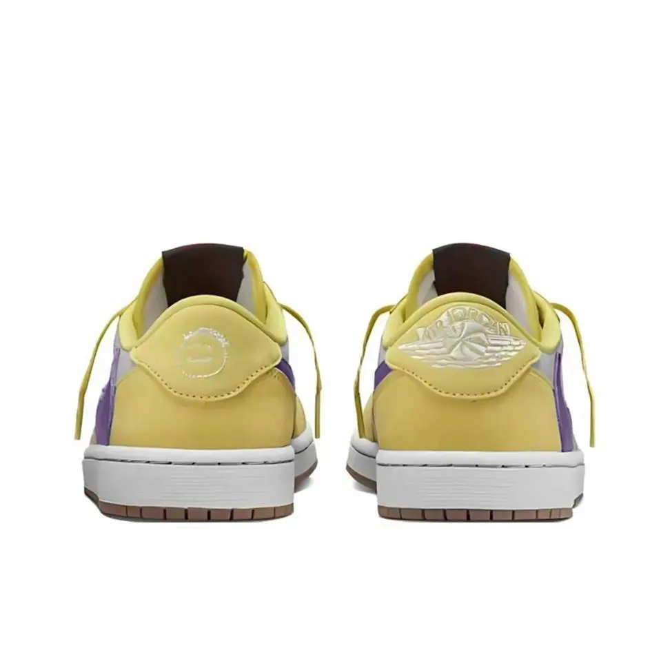 Travis Scott Jordan 1 Custom Jordans Yellow Dark Purple Low