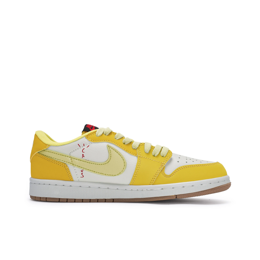 Travis Scott Jordan 1 Custom Jordans Yellow White Low