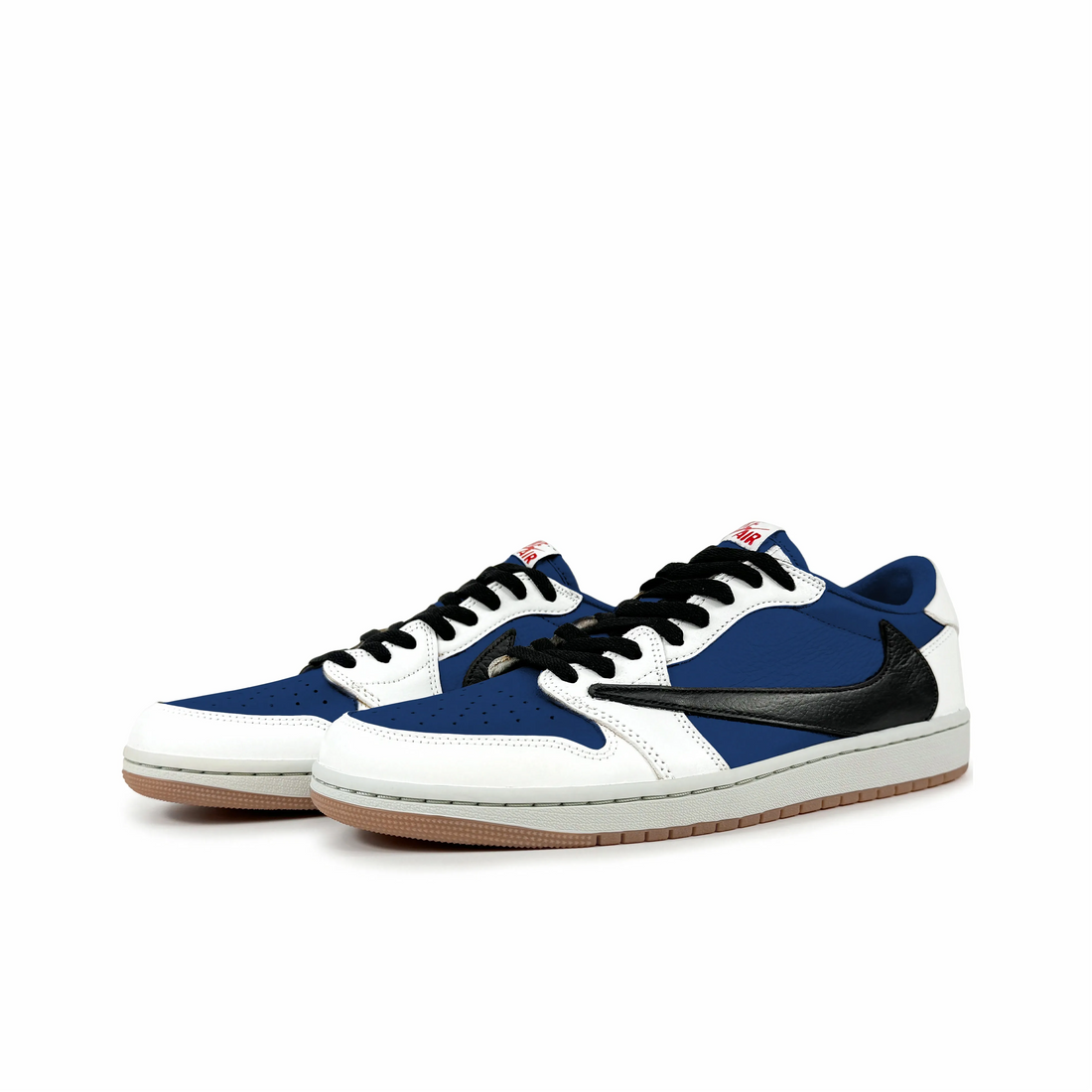 Travis Scott Jordan 1 Custom Jordans Dark Blue White Black