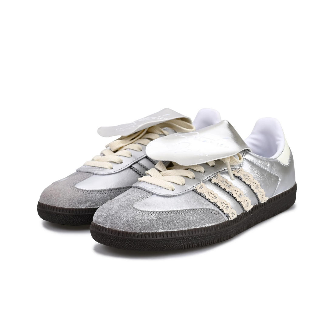 Sliver Beige Lace - Adidas Samba Custom