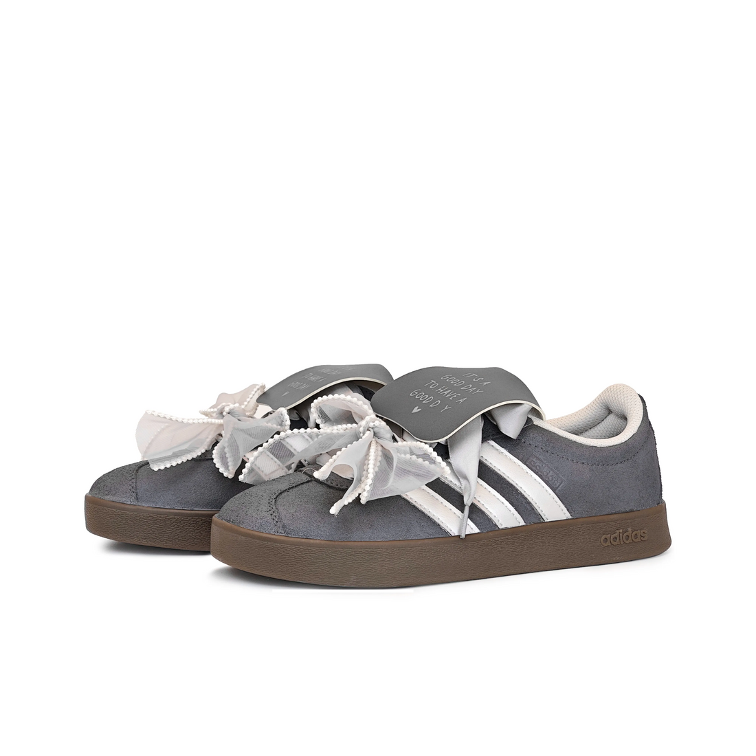 Dark Grey White - Adidas Samba Custom