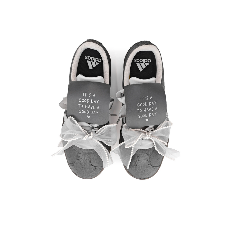 Dark Grey White - Adidas Samba Custom