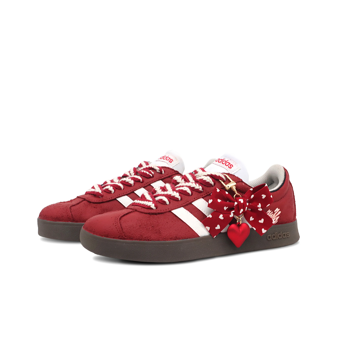Red Bows And Love Hearts - Adidas Samba Custom