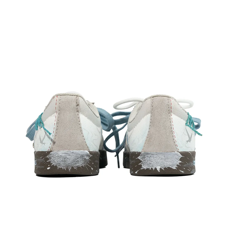 Light Blue White Sfumato Graffiti - Adidas Samba Custom