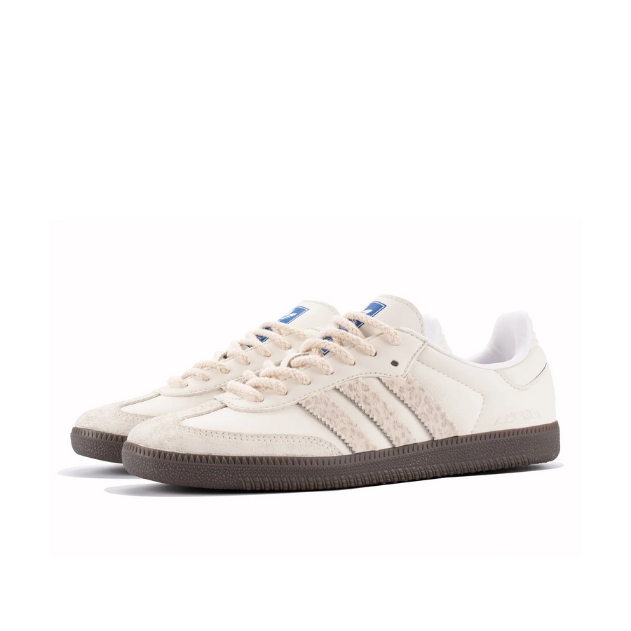 Cream Color With Leopard Print - Adidas Samba Custom