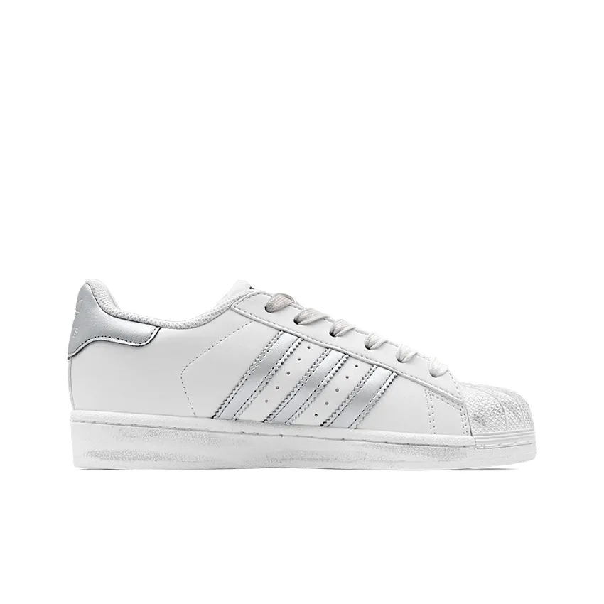 Custom Adidas White Sliver Love Heart