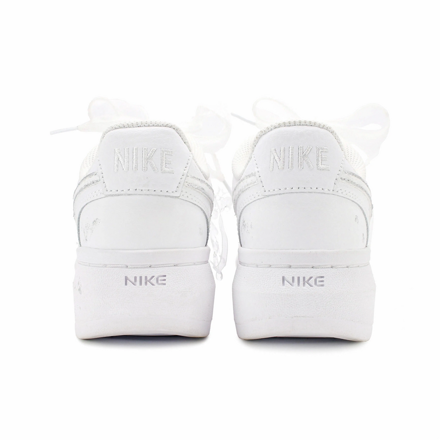 Custom Court White Sequined Crystal Flowers Lace Wedding Shoes