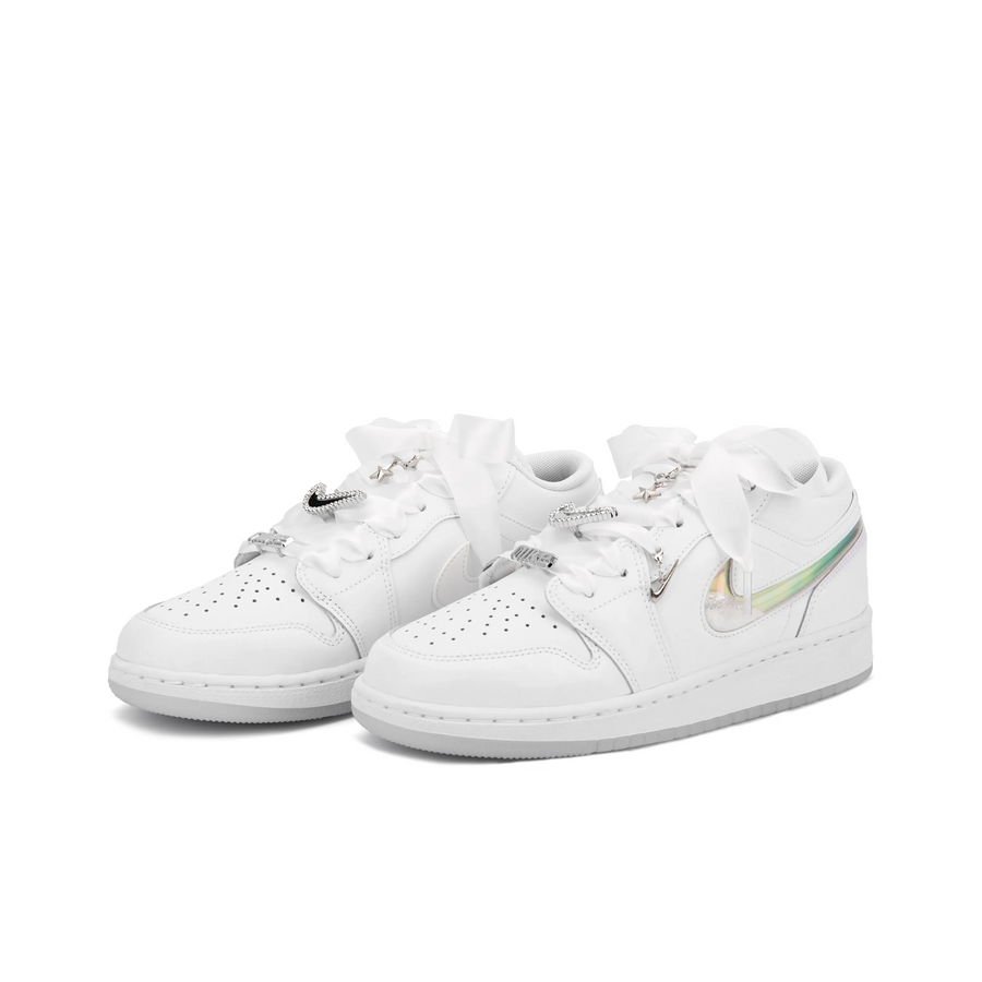 Custom Air Jordan 1 White Jelly Strips Swoosh