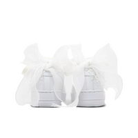 Custom Air Force 1 White Beige Flower Embroidery Wedding Shoes