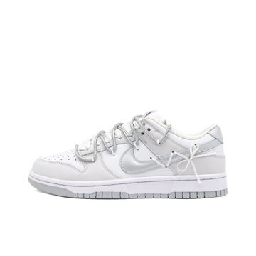 Custom Dunk Grey White Bow Wedding Shoes