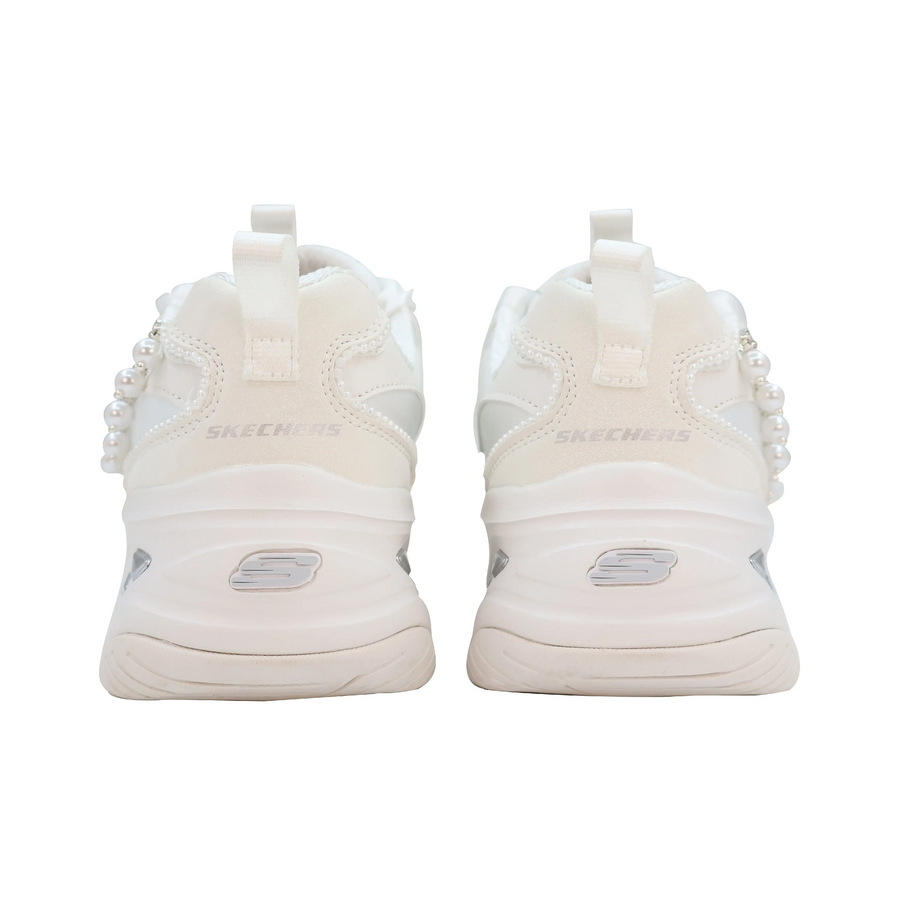 Custom Skechers White Pearl Chain Wedding Shoes
