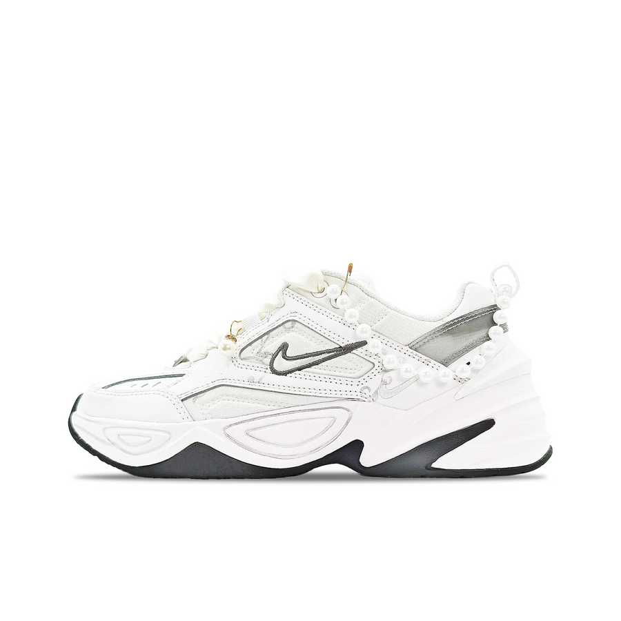 Custom Nike M2K White Pearls Wedding Shoes