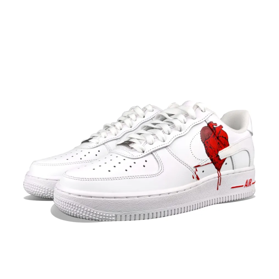 Custom Air Force 1 Low Heart Bloody Red