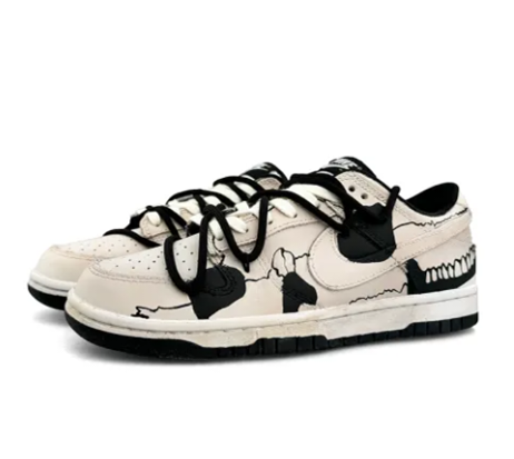 Custom Dunk Extra Lace Extra Lace White Teeth Black