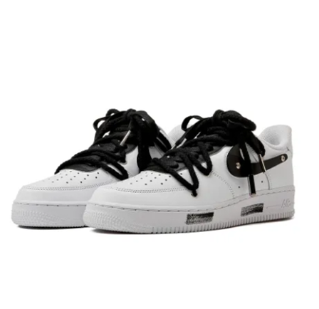Custom Air Force 1 Low Extra Lace Black Swoosh White