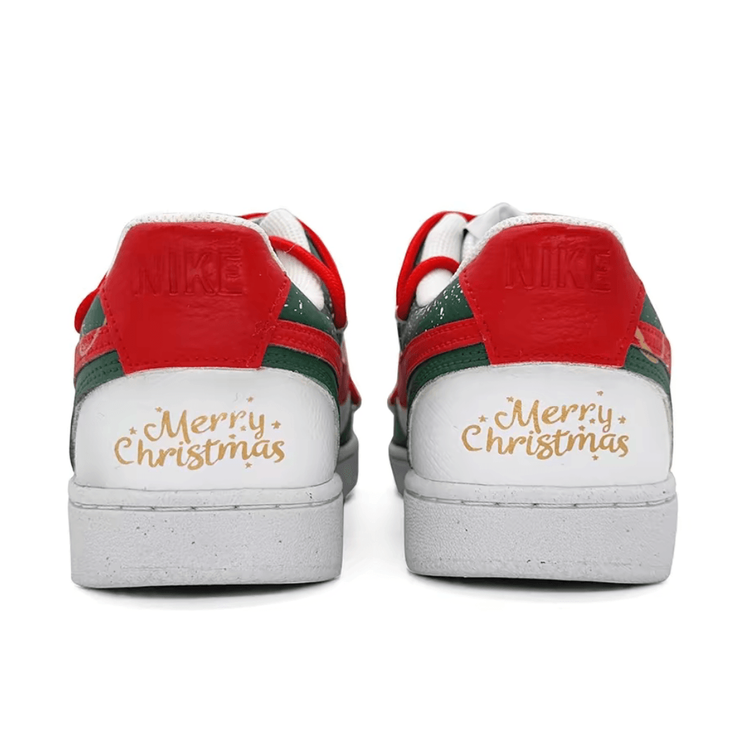 Custom Air Force 1 Christmas Green Red Elk Snowflake Christmas Tree