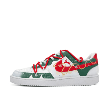 Custom Air Force 1 Christmas Green Red Elk Snowflake Christmas Tree